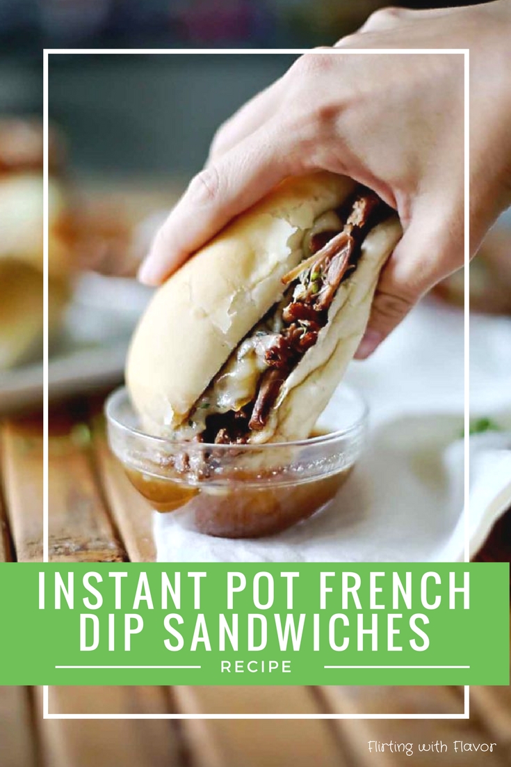 Instant Pot French Dip Sandwiches from frozen to perfection in 90 minutes, easy french dip recipe by Flirting with Flavor