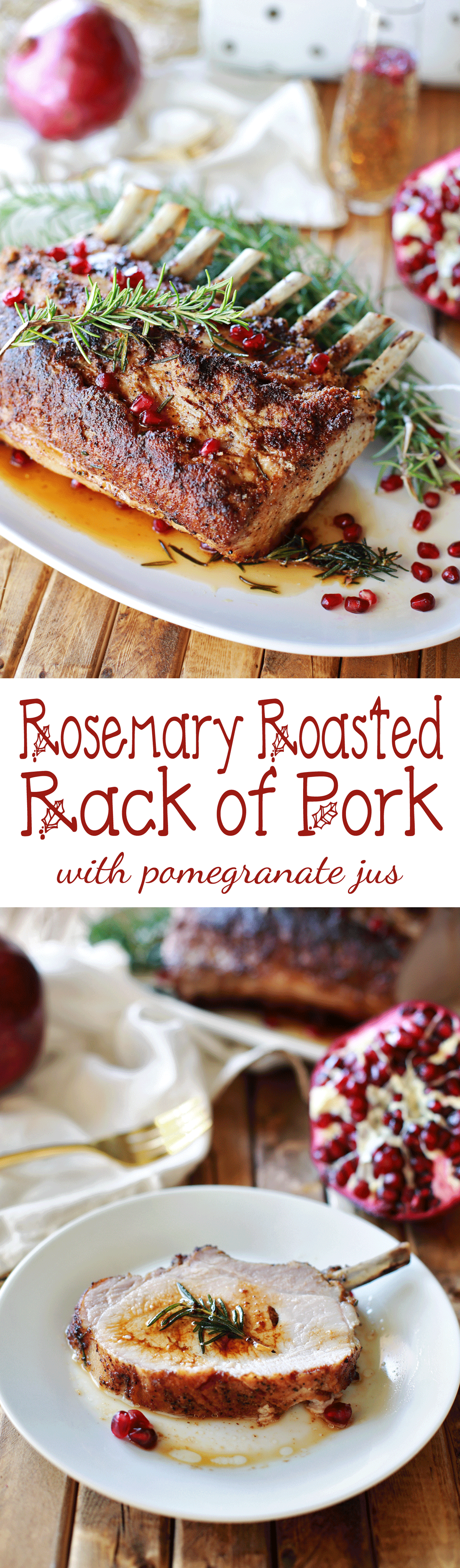 This is the Perfect Christmas Diner! My whole family went crazy over it. Such a juicy and tender Rosemary roasted rack of Pork!!!