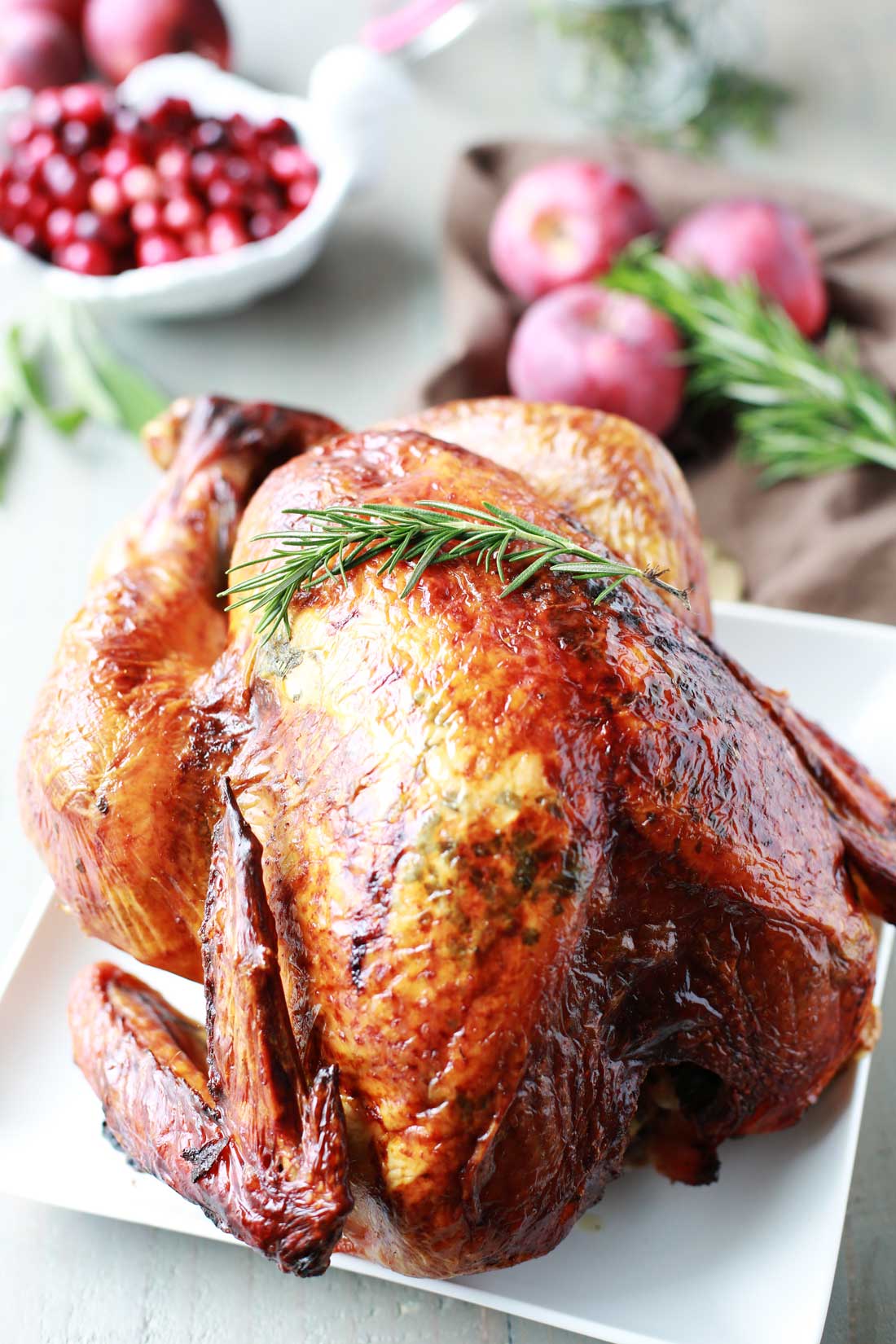 This Aromatic Lemon Apple Herb Turkey is ridiculously moist and tender, and will be the star of the show for your Holiday Dinner! THanksgiving made easy!!