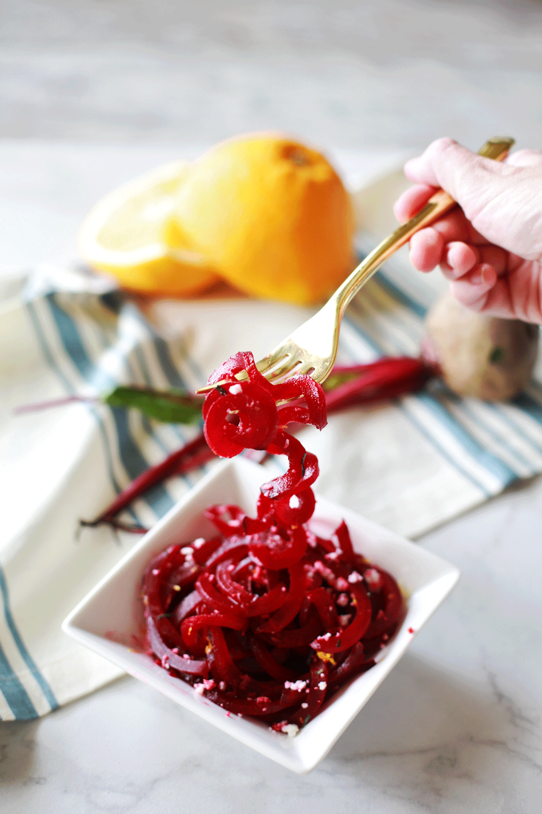 (Almost Pickled) Roasted Beets Salad with Orange Vinaigrette by Flirting with Flavor!