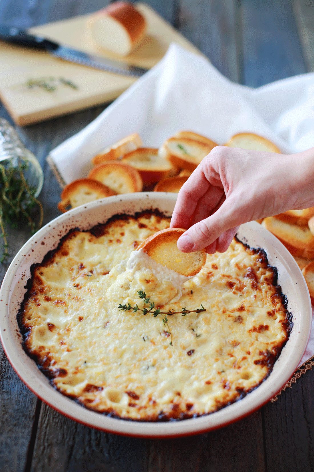 Melted Onions, Bacon and Thyme Gruyere Cheese Dip by Flirting with Flavor.