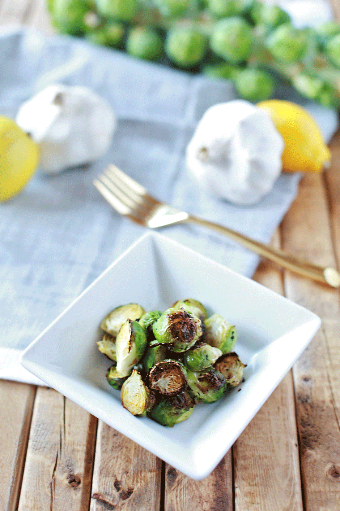 Roasted Brussels Sprouts with Garlic by Flirting with Flavor. So fast and delicious! Perfect Brussels Sprouts recipe.