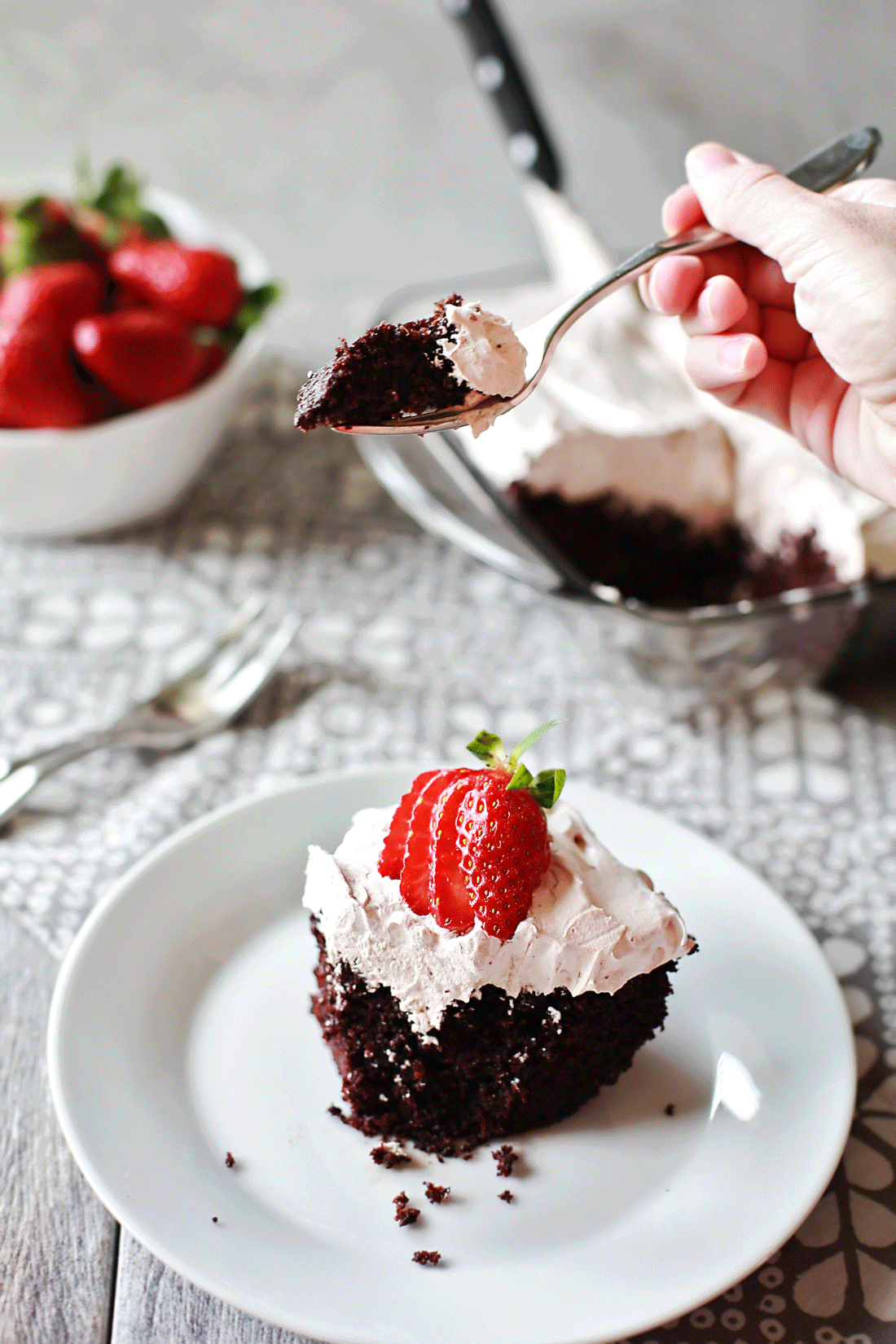 Moist and delicious black chocolate cake made from scratch by Flirting with Flavor! this was INCREDIBLE!!!