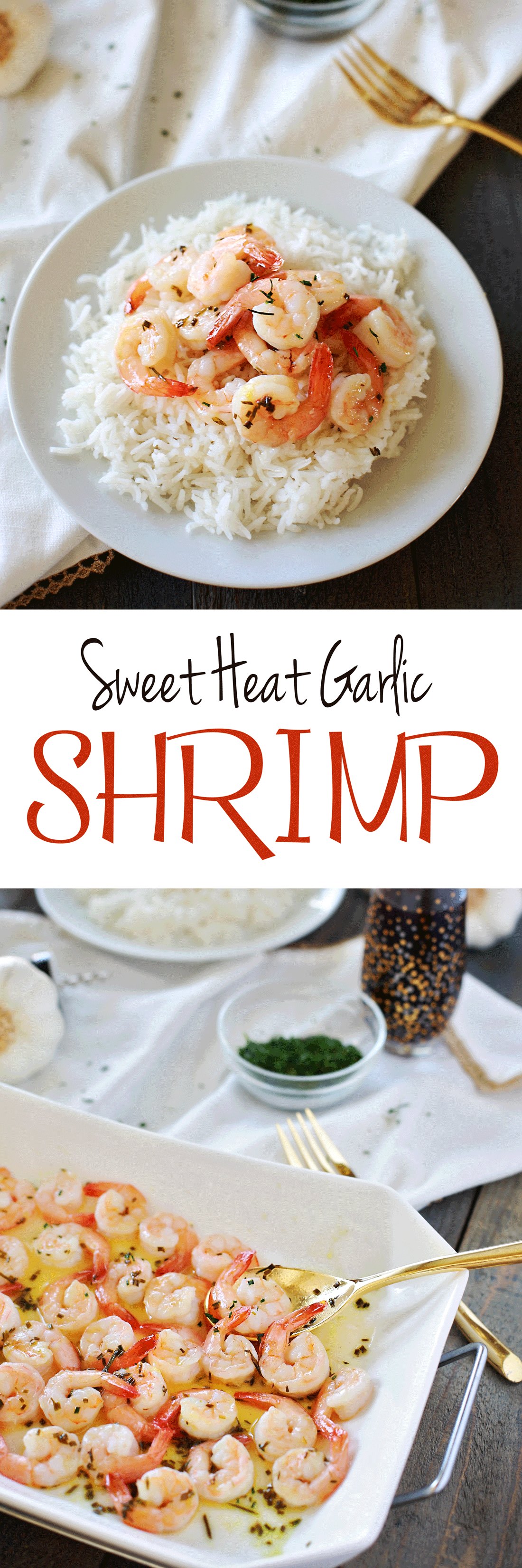 SOOO GOOOD!!!! Fast and Easy recipe for Garlic Shrimp with a Sweet Heat Glaze, by Flirting with Flavor