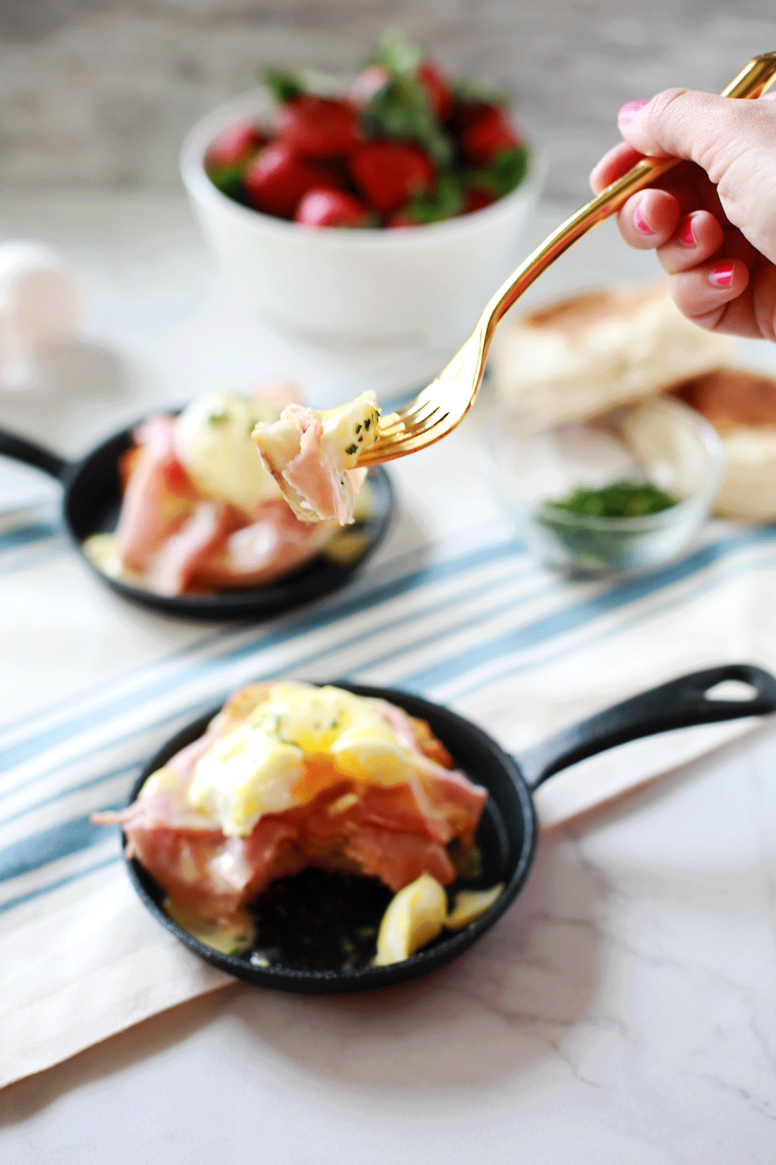 Eggs Benedict by Flirting with Flavor, with the most incredible Blender Hollandaise sauce recipe!