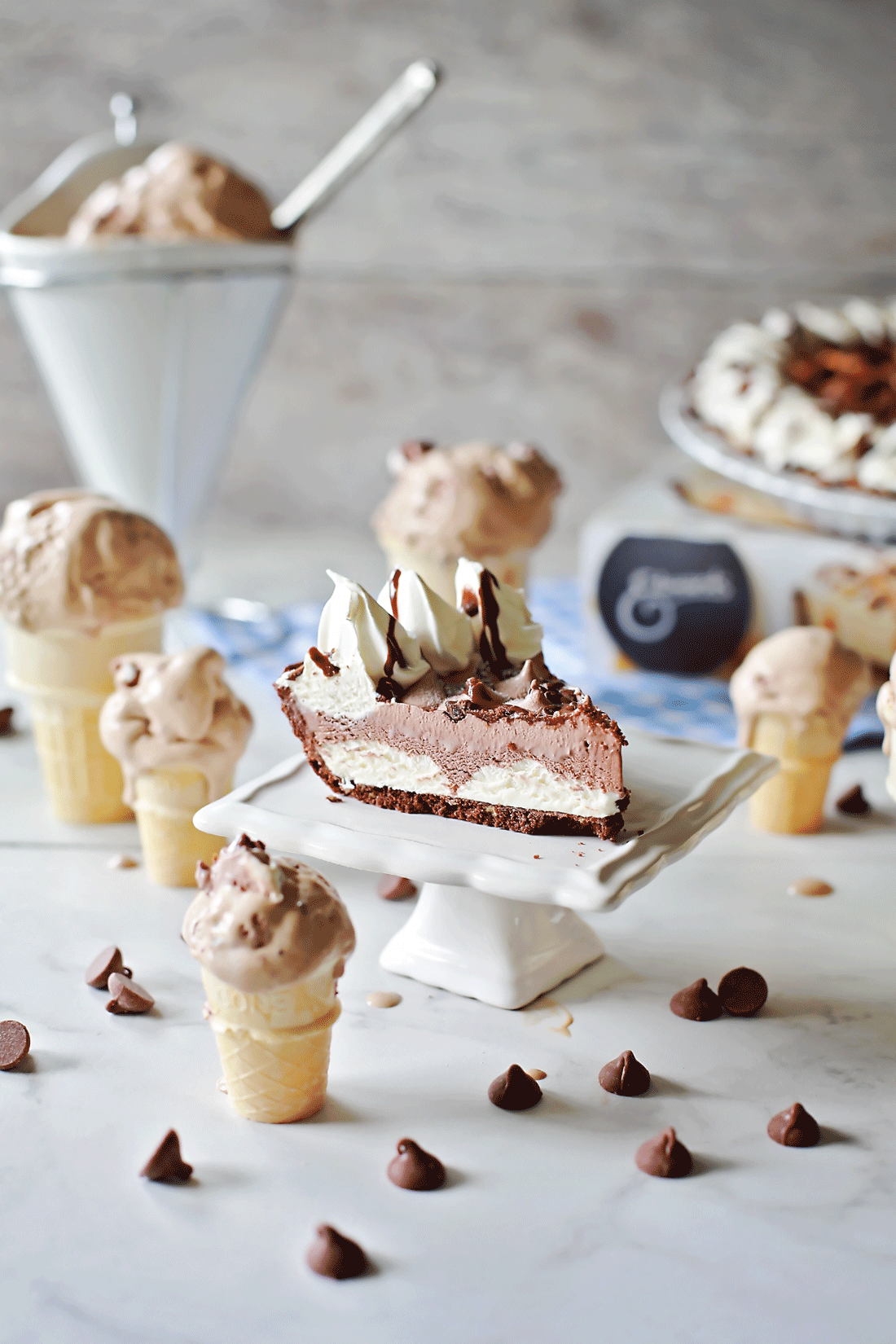 S'more homemade Chocolate Ice Cream with Edwards S'mores Pie and FLirting with Flavor!