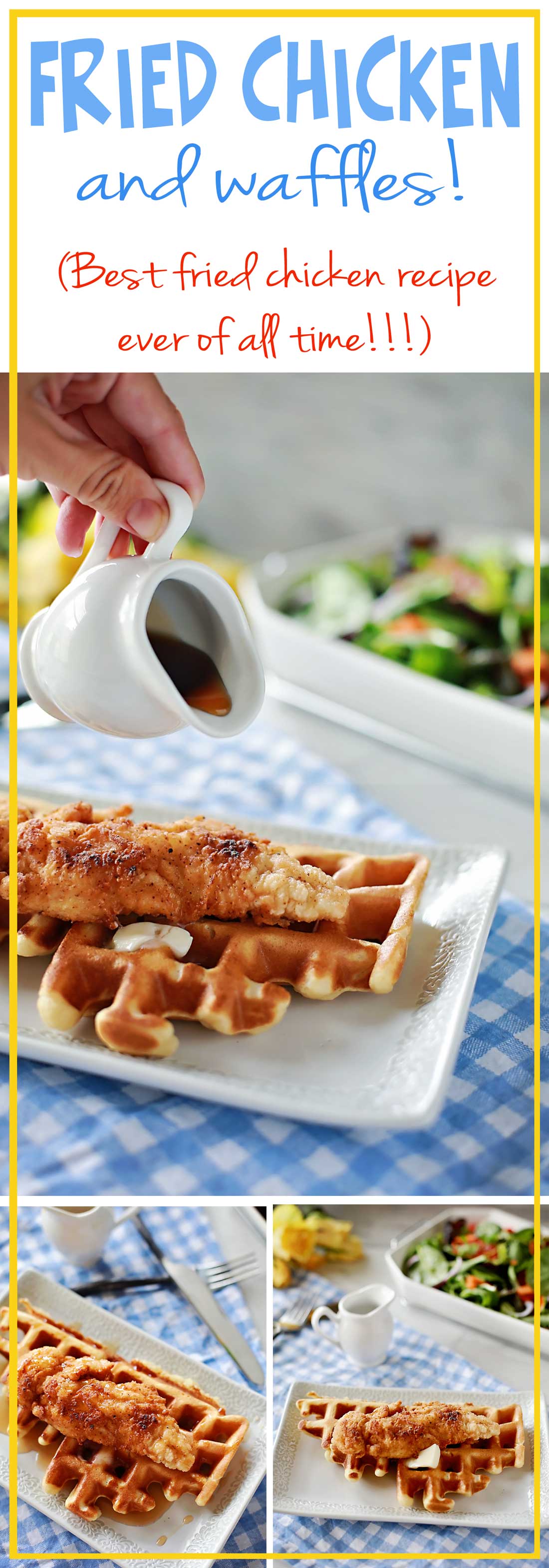 CHICKEN AND WAFFLES!!!!! Both of these recipes were AMAZING!!!! Fried chicken recipe by Flirting with Flavor.