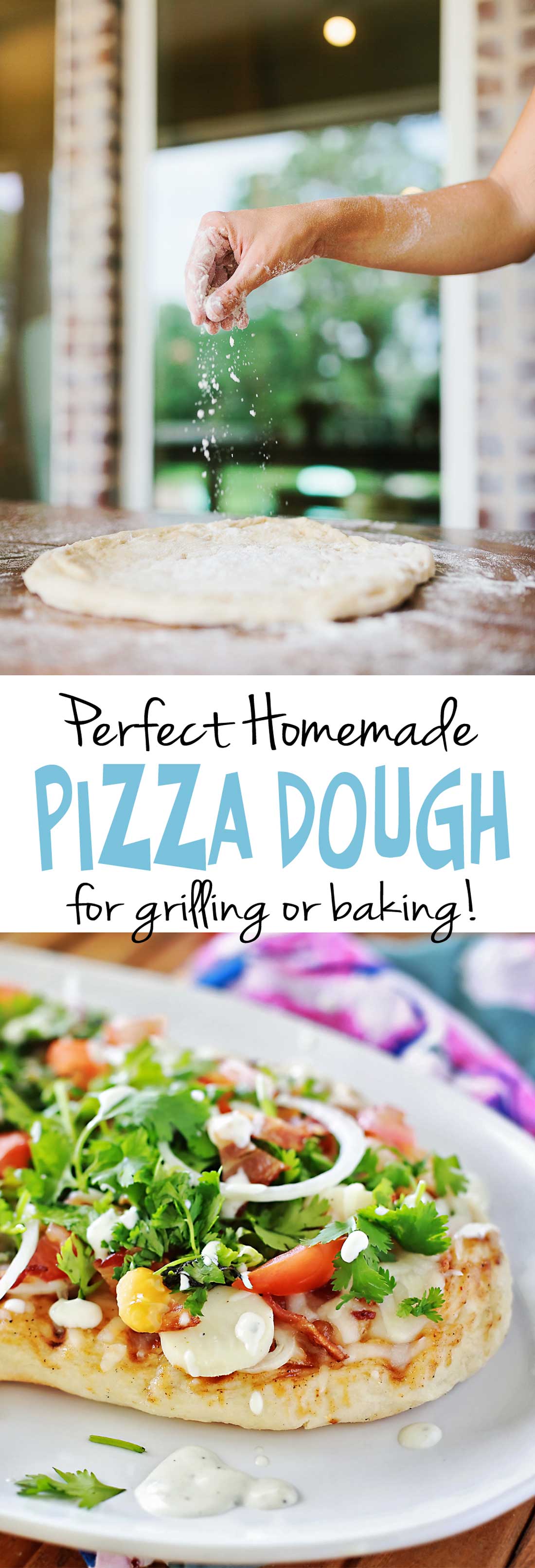 AMAZING homemade pizza dough that is easy and fast to make and tastes MORE THAN GOOD! By Flirting with Flavor.