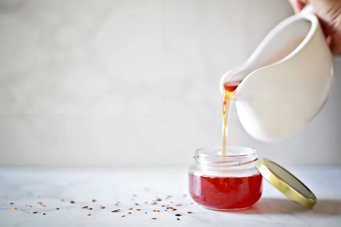 Cranberry Red Pepper Jelly in SKS glass jelly jars