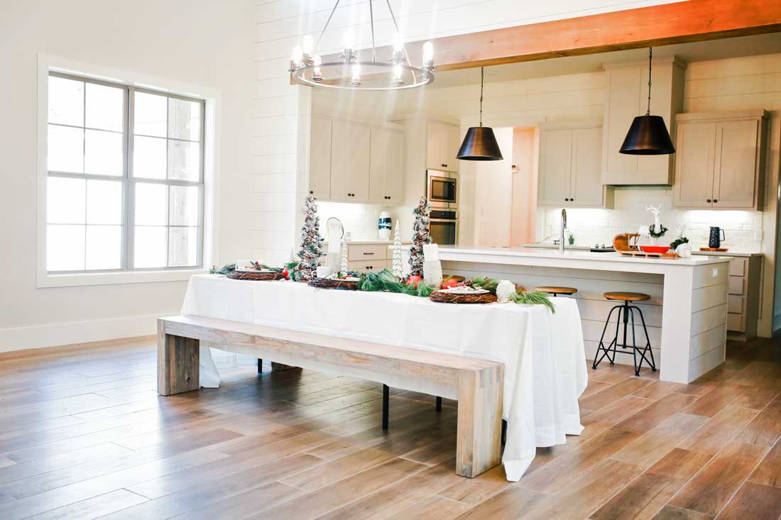 Amazing Christmas scene with unique and creative christmas table and decor