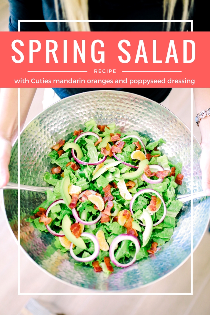 Spring Greens Salad with Cuties Mandarin oranges and homemade poppyseed salad. This is delicious! #100daysofsunshine #ad