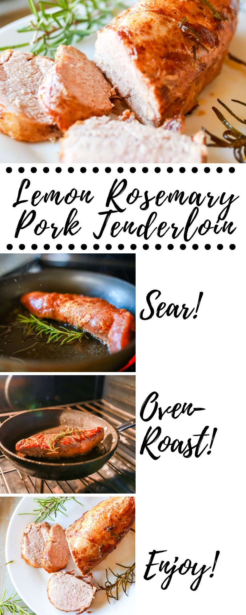 Super easy, flavorful and tender lemon rosemary roasted pork tenderloin recipe!!! So good!