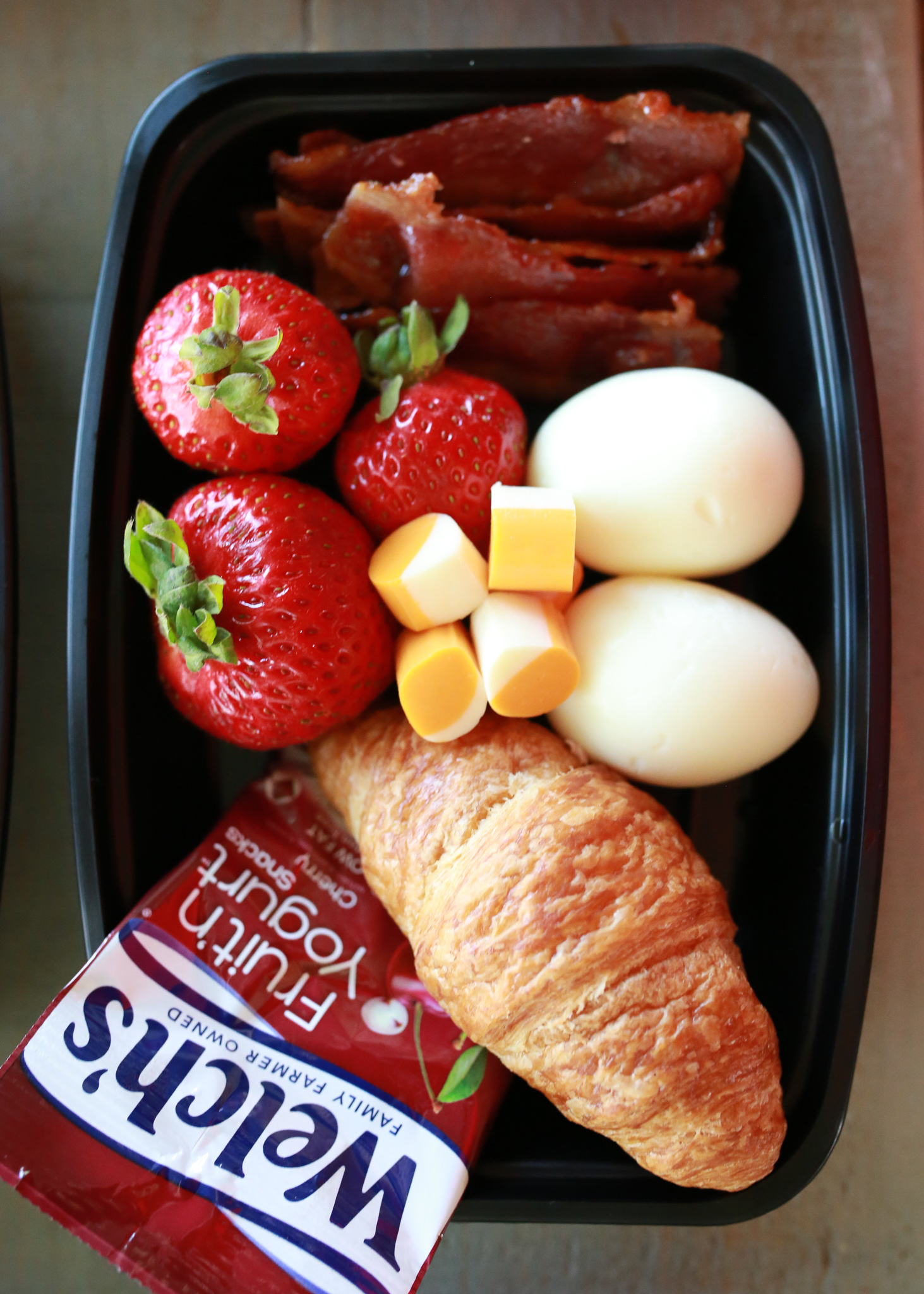 deconstructed bacon, egg, and cheese sandwhich!
